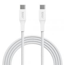 AXS PROCharge Premium USB-C to USB-C Braided Cable (1.2M) | White/Grey