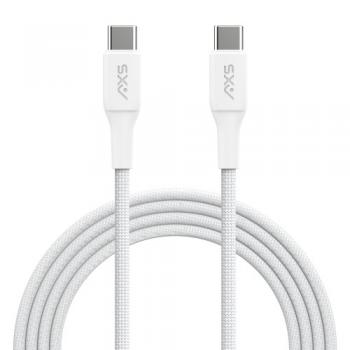  AXS PROCharge Premium USB-C to USB-C Braided Cable (1.2M) | White/Grey