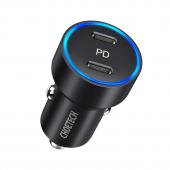 Choetech Dual USB-C Fast Car Charger (40W, 2-Port)