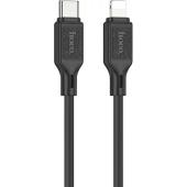 Hoco. Type C to Lightning X90 Silicone Charging Data Cable 1.0m/3.2ft 20W Fast Charging, Extra Durability (Black)