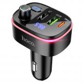 Hoco E62 | Bluetooth FM Transmitter Car Charger | Dual Ports (Type-C & USB)